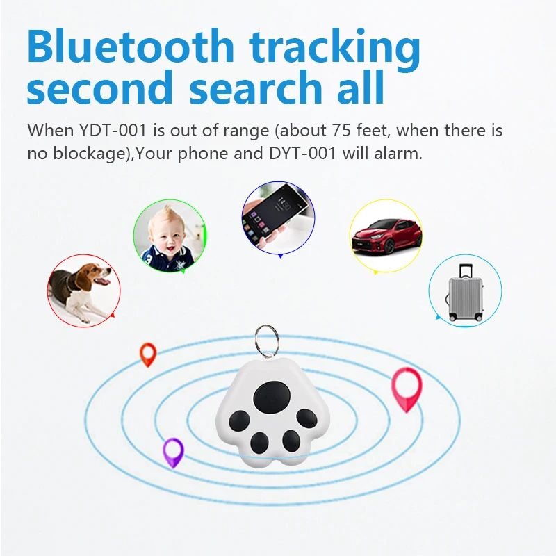 Bluetooth Tracker Pet Cat Paw Anti-lost Device Bluetooth Selfie Mobile Phone Two-way Alarm Dog Paw Tracker Bag Pendant bluetooth tracker