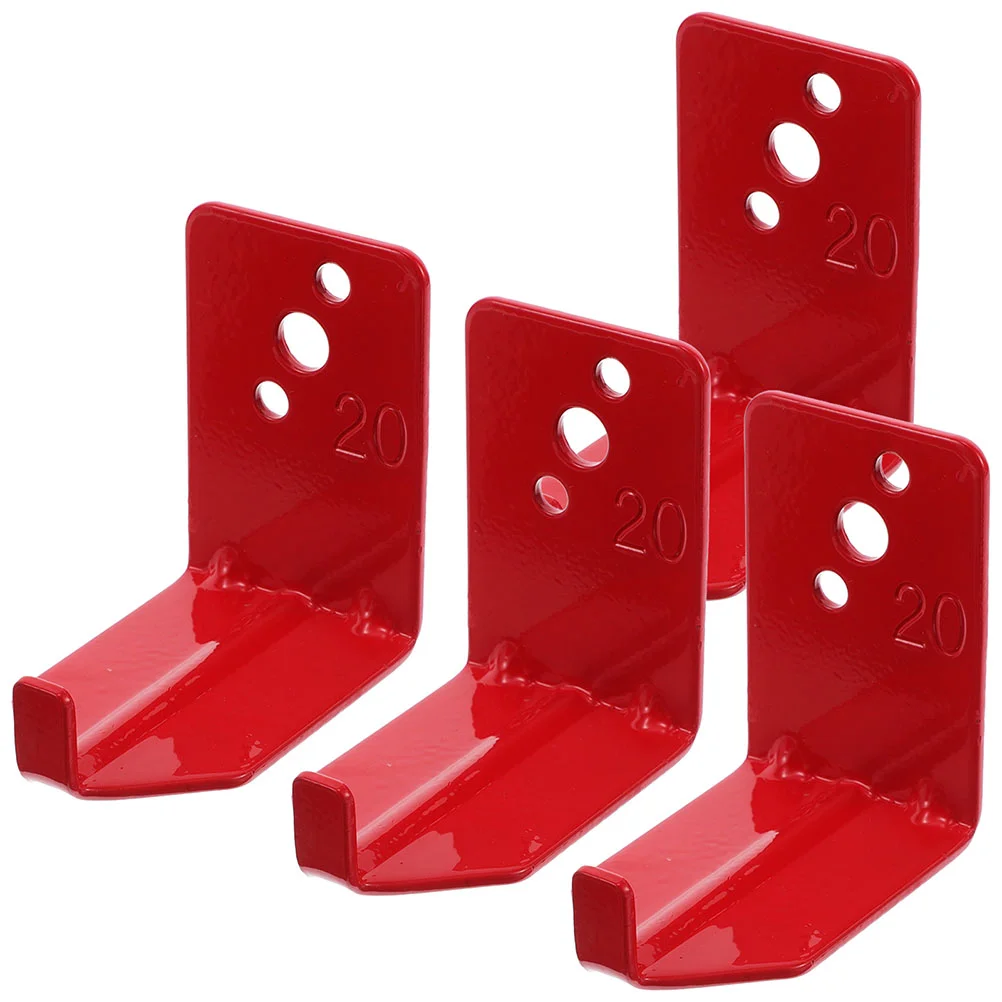 2 Set Fire Extinguisher Bracket Heavy Duty Hooks Red Iron Wall Mount Extinguishers