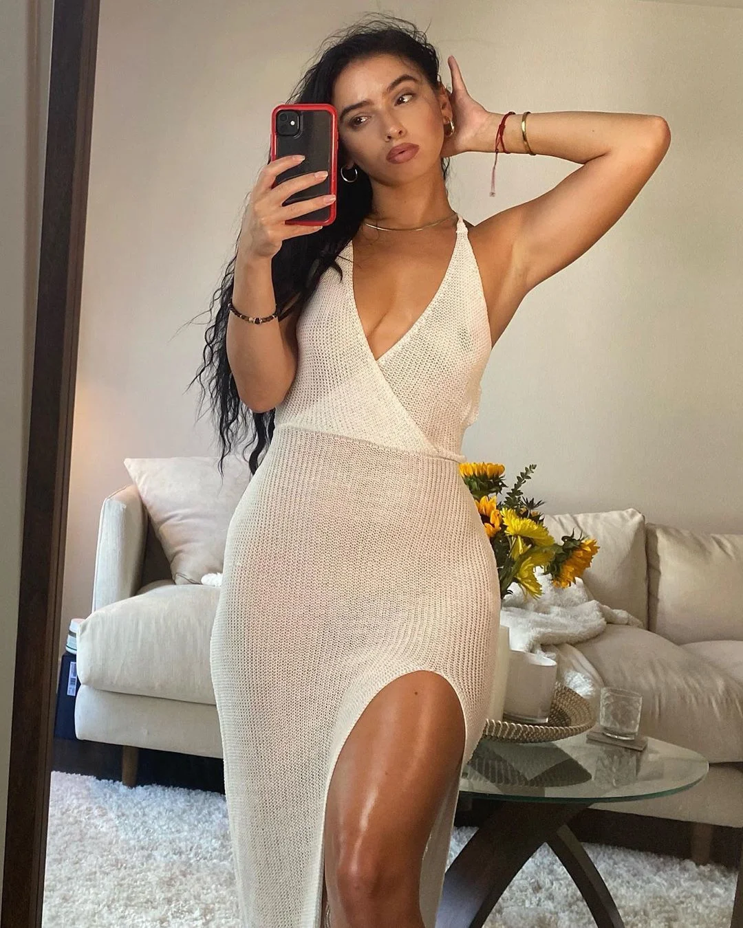 SRUBY White Sexy Beach Dress Women Hollow Out Backless Cover Up Knitted Maxi Dresses Summer See Through Side Split Sexy Dress black dress