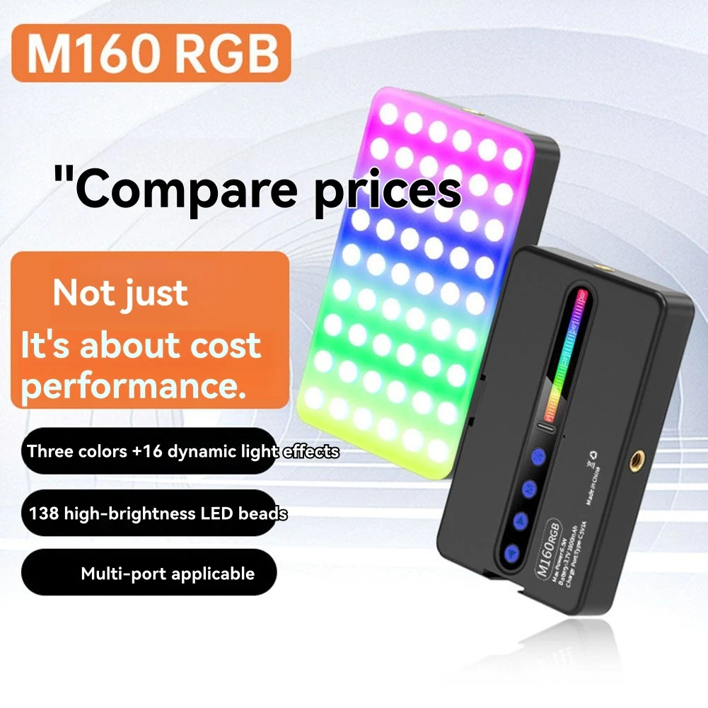 A73T 2025 RGB LED 카메라 폰 비디오 조명 풀컬러 충전식 디밍 가능 라이브 브이로그 사진 촬영 사진 스튜디오 램프