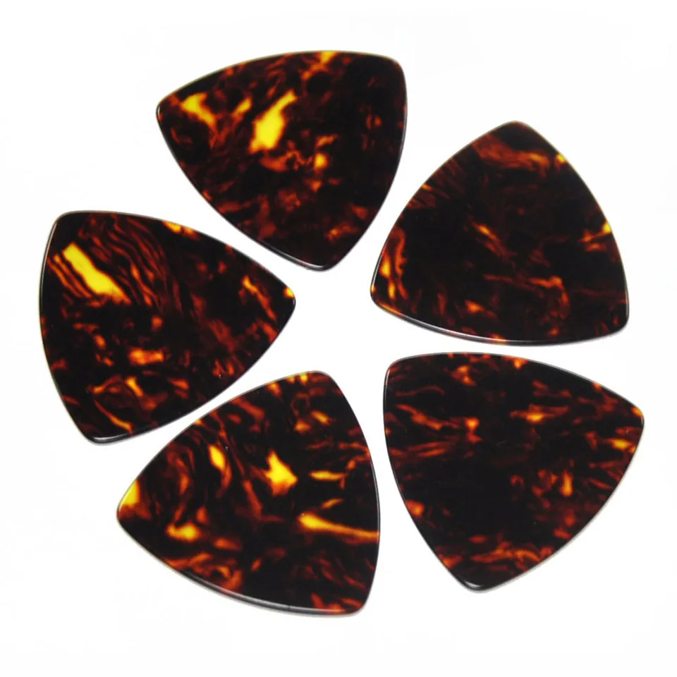 100 Plettri Per Chitarra Triangolari Arrotondati 0,71 Mm - Mix Colori Celluloide
