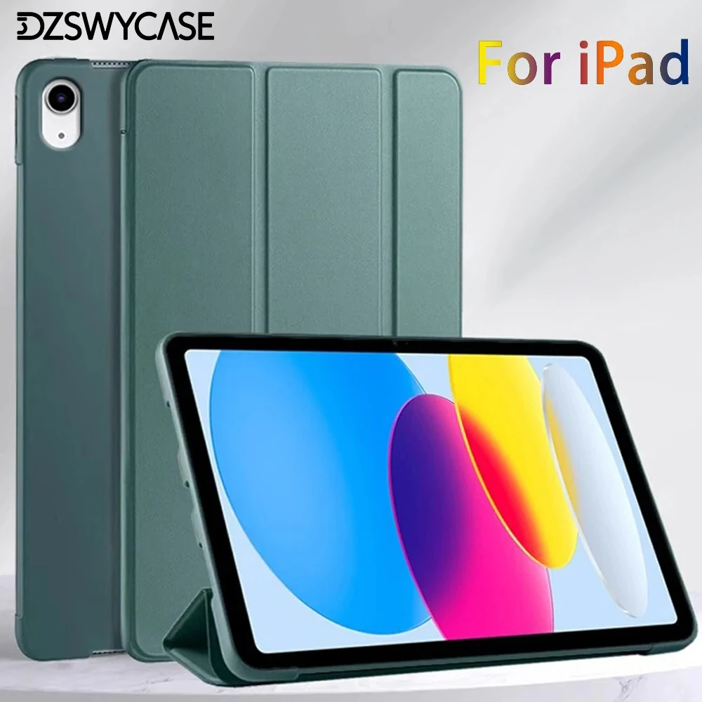 Coque en silicone pour iPad 10e 10.9 A16 11, Air 10.9 11 M2 M3, 10.2 7/8/9e 9.7 5/6ème, mini 5 6 7, Pro 11 M4, housse de protection
