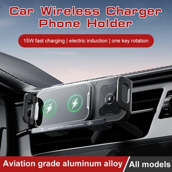 Car Wireless Charger Dual Coil Fold Screen Car Fast Charging Stand for Samsung Galaxy Z Fold 6 Flip 3 Air Vent Car Phone Holder 1
