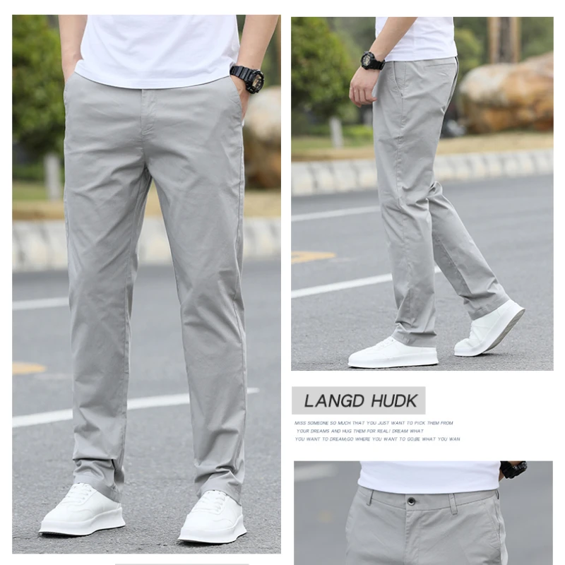 Men's High-Quality Chinos -Cotton Casual Trousers - Breathable Straight Pants (Sizes w28-w40) 5