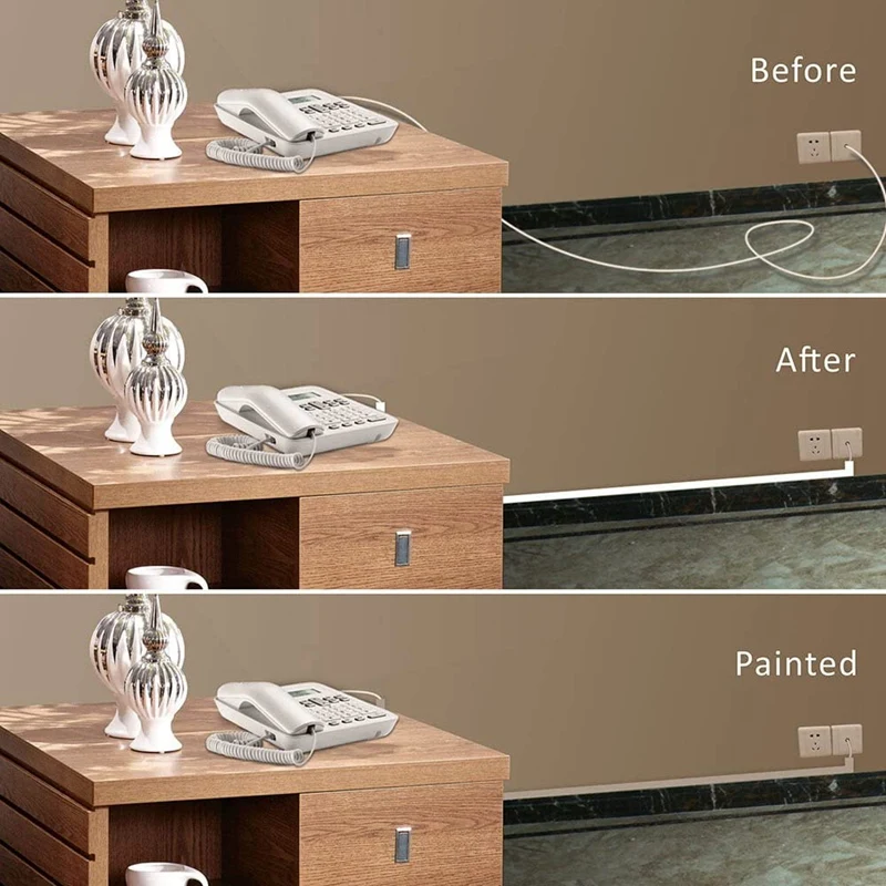 4 Set One-Cord Channel Cable Concealer - CMC-03 Cord Cover Wall Cable Management System - 125 Inch