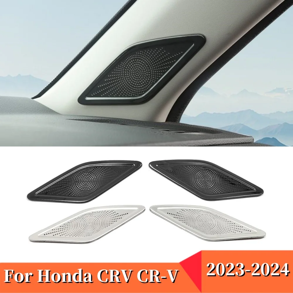 

For Honda CRV CR-V 2023 2024 Stainless Car Front Door A Pillar Audio Speaker Cover Trim Loudspeaker Frame Interior Accessories