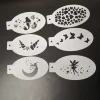 6 Pcs Stencils for Body Painting Face Art Halloween Party DIY Makeup Stamps Temporary Tattoos Reusable Stencils Plastics 2