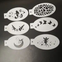 6 Pcs Stencils for Body Painting Face Art Halloween Party DIY Makeup Stamps Temporary Tattoos Reusable Stencils Plastics 2