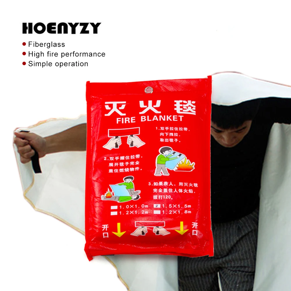 Fire Blanket Fiberglass Fire Blanket 1M X 1M Emergency Fiberglass Cloth Fire Blanket for Kitchen Shelter Safety Offices Protector Cover Tent