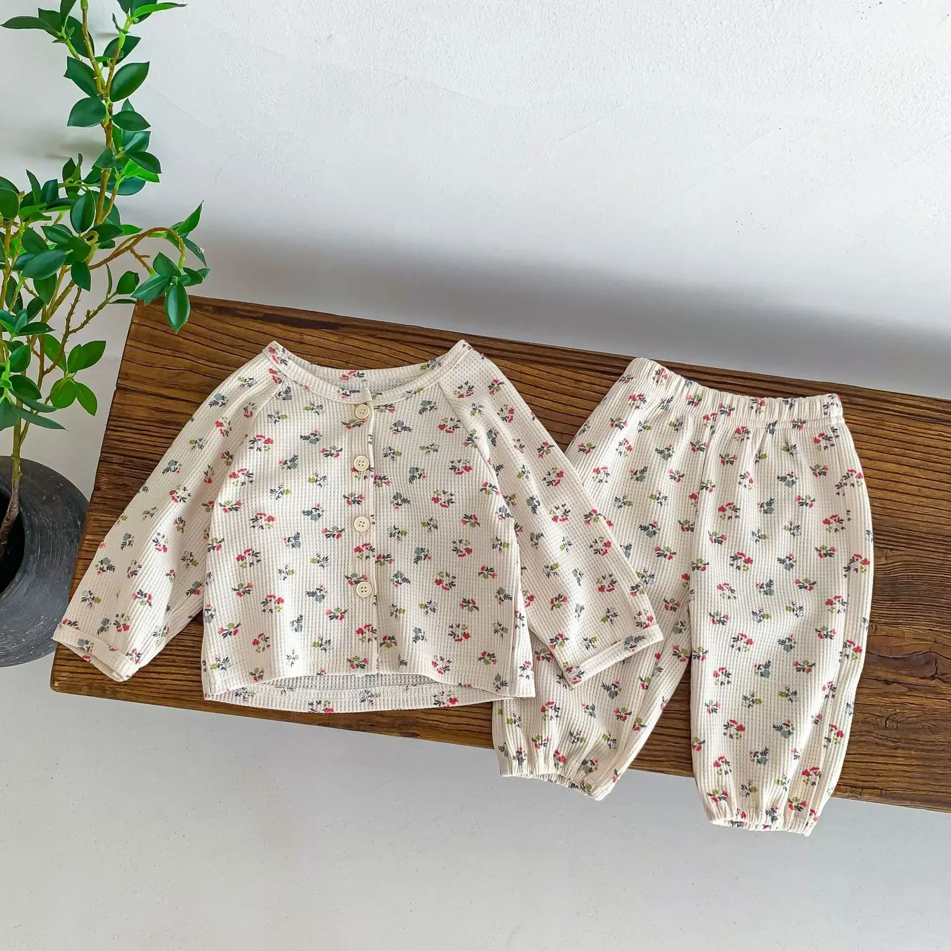 Autumn Baby Homewear Set Newborn Cotton Sleepsuit Infant Girl Boy Long Sleeve Tops and Pants Two Piece Outfits Toddler Clothes