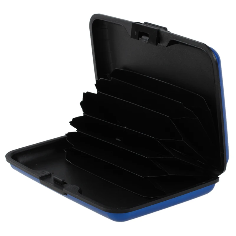 Waterproof Business Id Credit Card Wallet Holder Aluminum Metal Case Box (Random Color)