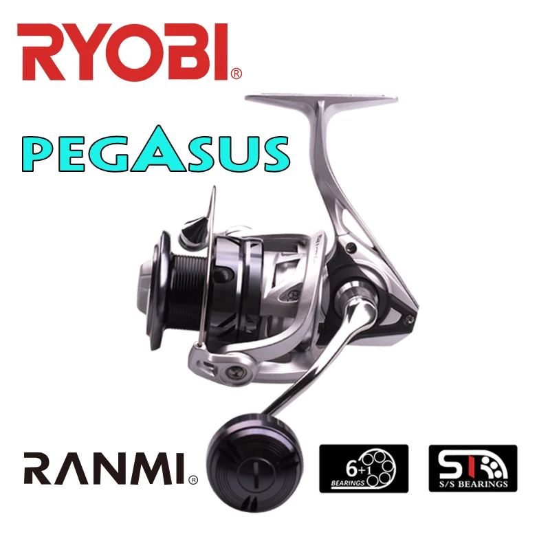 

New RYOBI RANMI PEGASUS Spinning Reels Ball Bearings 6+1 Max Drag 6/8kg Gear Ratio 5.2:1/6.2:1 Saltwater Fishing Reels