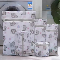 Laundry Bag Dirty Clothes Wash Mesh Bag Clothing Care Protection Washing Net Filter Bra Underware Cat Laundry Pouch with Zipper 1