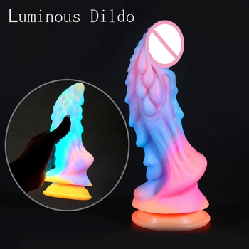 Luminous Dildo Realistic Fake Penis Spike Butt Plug 18 Sex Toys For Women/Men Strapon Monster Dildos Vaginal Anal Masturbators 1