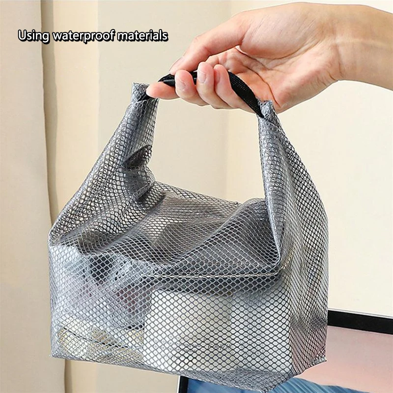 Portable Large Capacity Shopping Bag Snap Toiletry Bag Transparent Waterproof Tote Bag Cosmetic Storage Bag Handbag 6