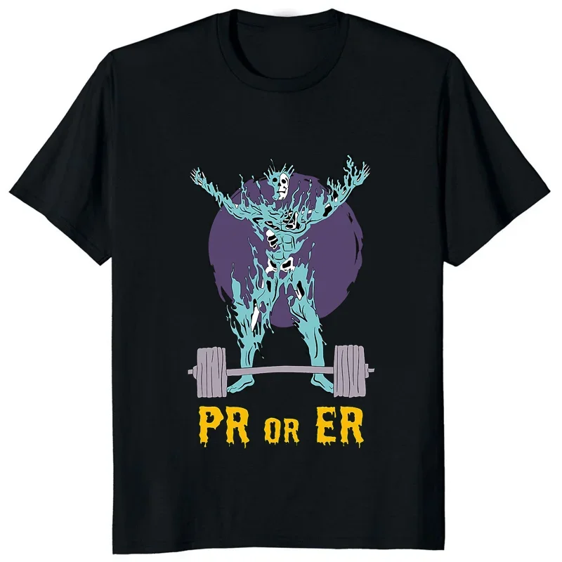 

PR or Er Weightlifting - Bodybuilding Fitness Gym Essential Men T-Shirt Short Sleeve Loose Breathable Creative Casual Cool Tops