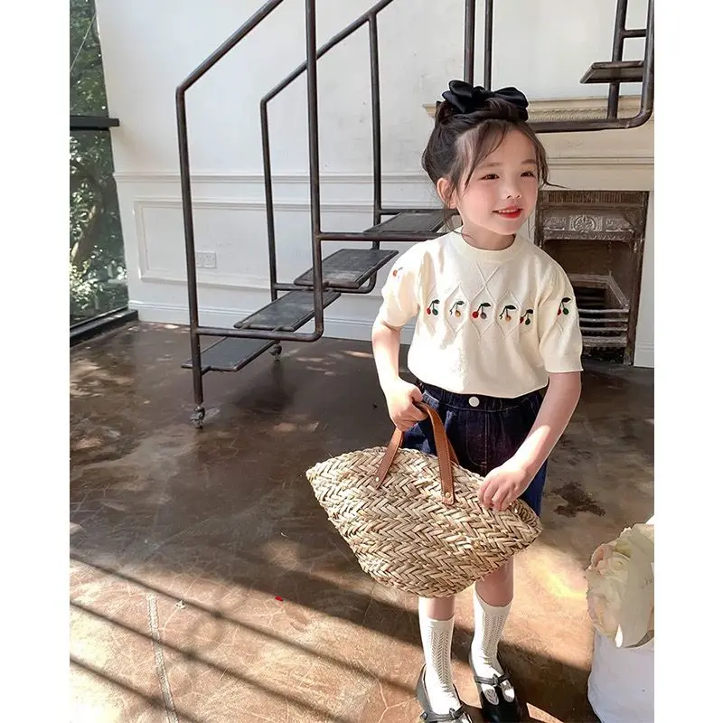 

Children Sets Korean Soft Comfortable Pretty Lovely Lively Casual Simple Fashion Loose Sweet New Pattern Artistic Print