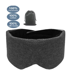 Luxurious Cotton Silk Sleep Mask - Soft & Portable Eye Cover (Black)