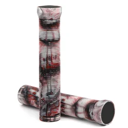 Enhanced Soft Non - Slip Rubber Handlebar Grips (Black White Red)