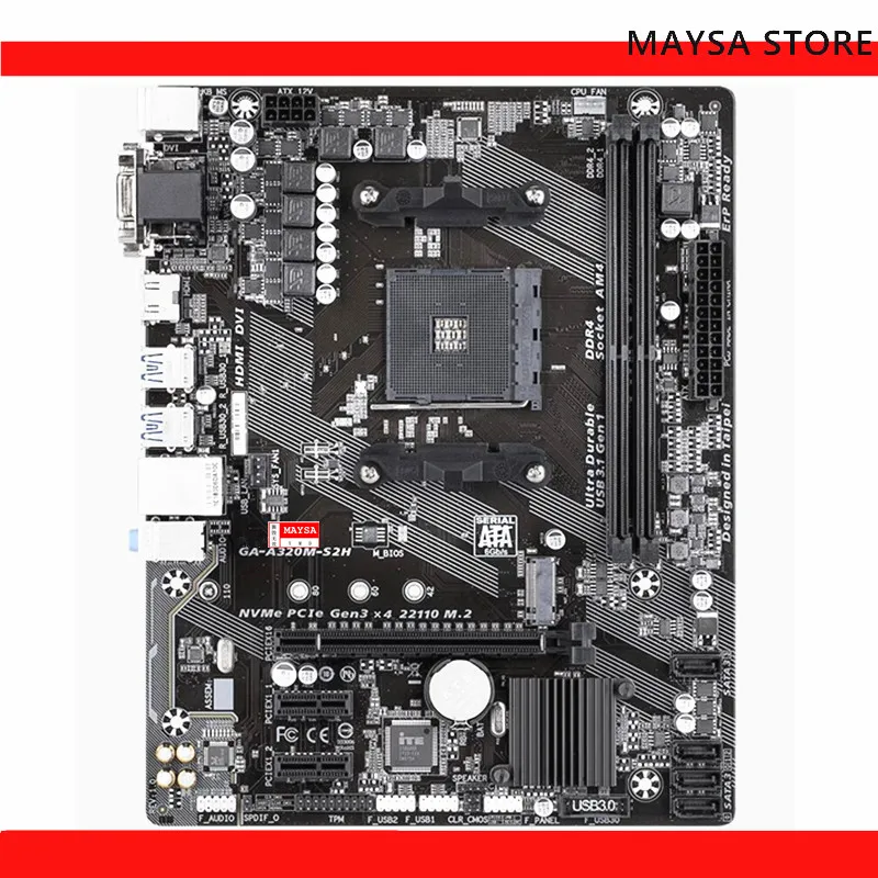 Per Presa Madre Gigabyte Ga-A320M-S2H Lga 1151 Ddr4 Usb3.0 Sata3.0 Vga + Dvi + Hdmi