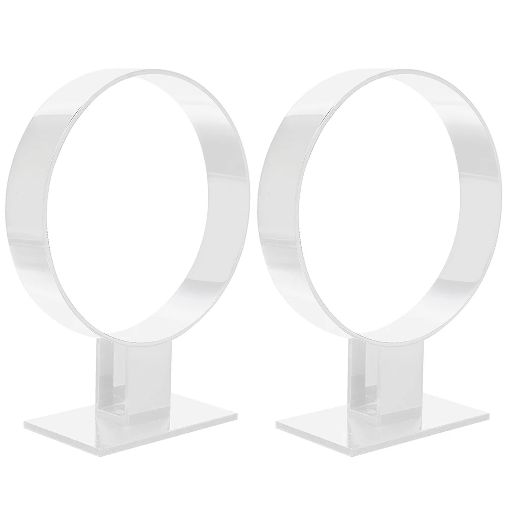 

2 Pcs Clear Hair Ties Accessories Display Stand Headband Holder Girls Accessory Organizer Round Room Women Storage Miss