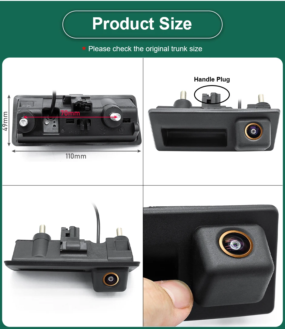 AHD 1080P 170 Car Rear View Trunk Handle Camera For Volkswagen VW Passat Golf Po