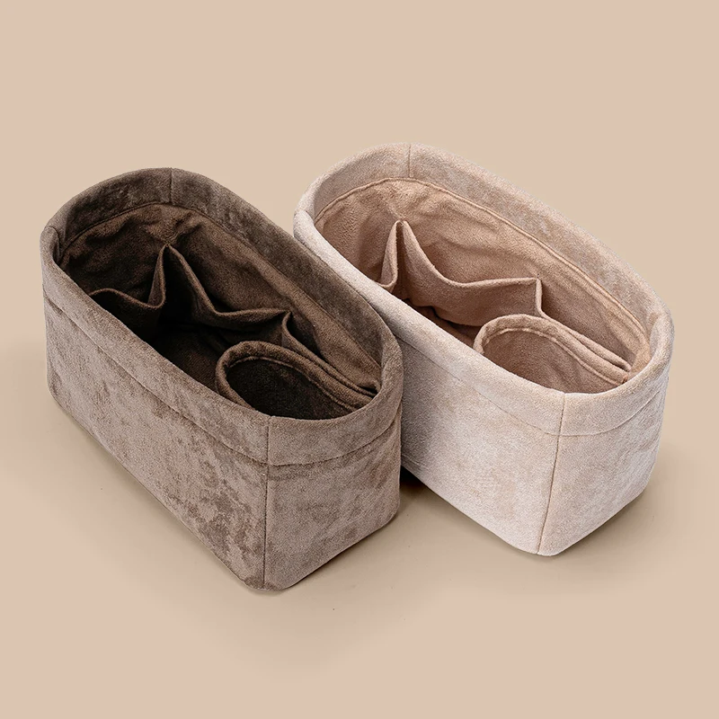 Plush Organizer Handbag Purse Insert Organizer Large Capacity Cosmetic Bag for Nano MICRO Belt CeL Nano ine Bag
