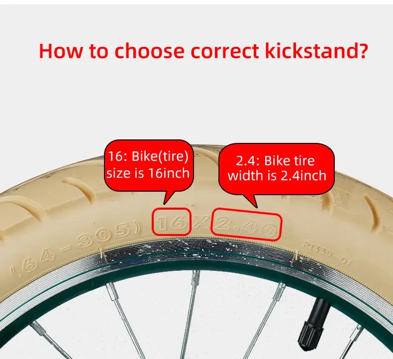 Description Picture 4 of itemKids Bike Kickstand Parking Stand Foot Brace Children Bicycle Side Support 12/14/16/18/20 Inch