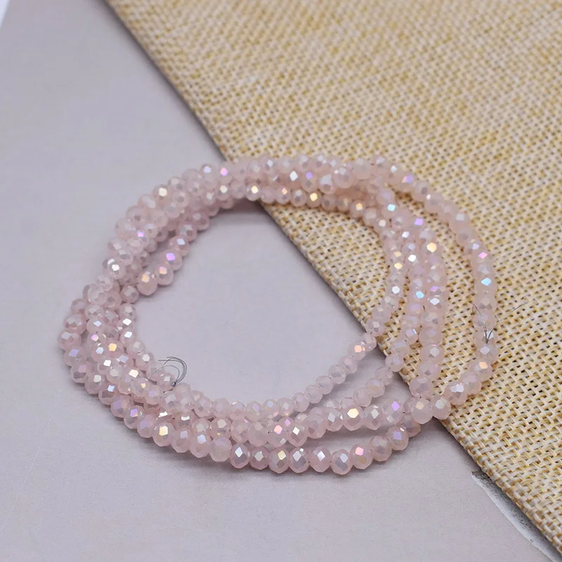 Rose Red Faceted Rondelle Glass Spacer Beads