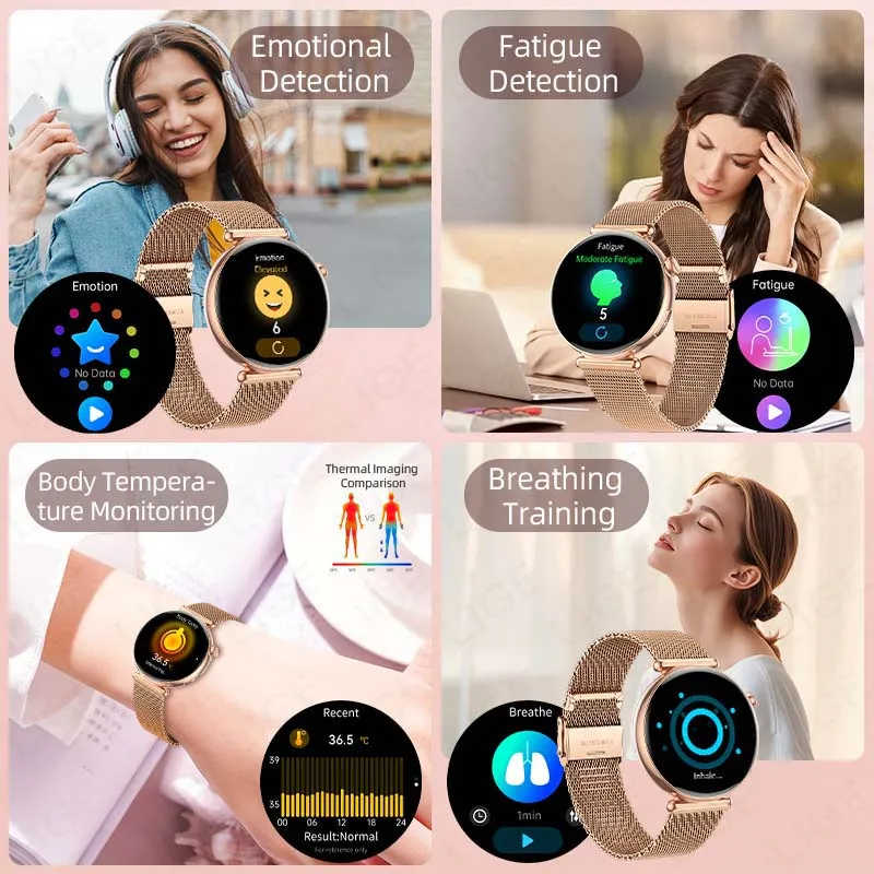 New 1.32inch Smart Watch Women Health ECG Sport Ladies Smartwatch Full Touch Screen BT Call Custom dial Smartwatch For Women IOS