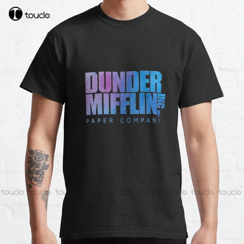 

Классическая футболка Dunder Mifflin Paper Company Inc, с логотипом офиса, дизайнерские футболки унисекс на заказ