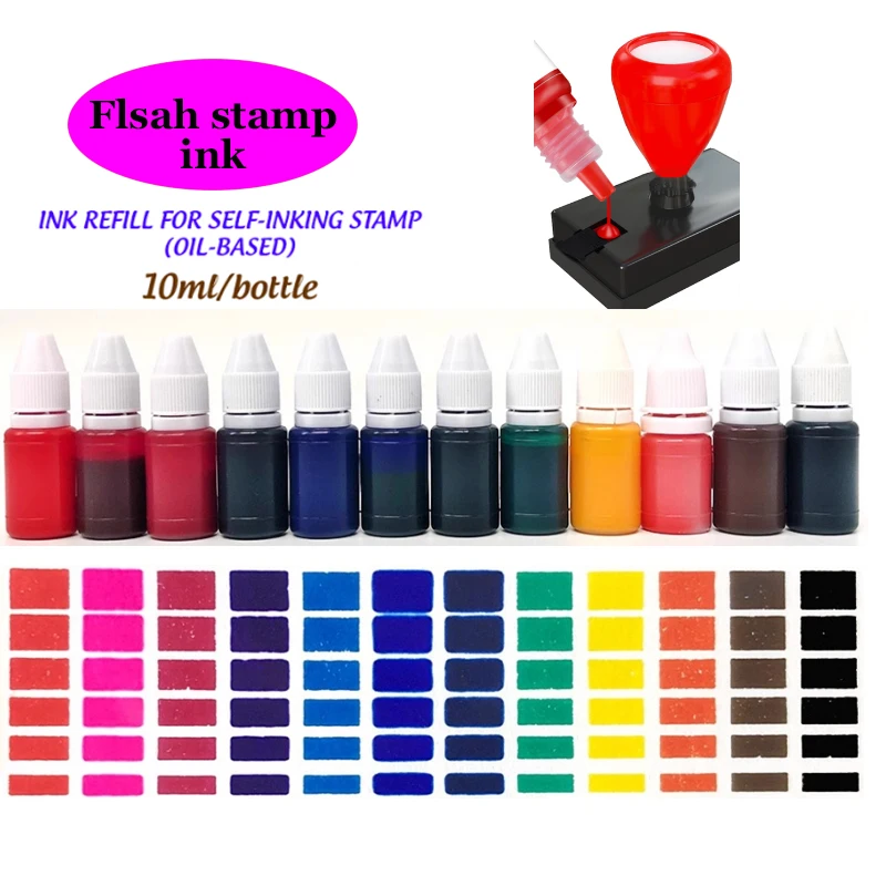 10ml Inkpad Flash Stamp Refill Ink Inking Photosensitive Seal Stamp Oil ...