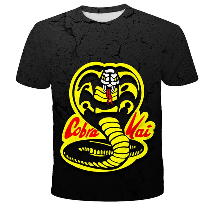 

2023 Summer Baby Boys T-shirts Kids Cartoon Anime Graphic Cobra Kai Print 3D Short Sleeve T Shirt Tops Tees Children Clothes