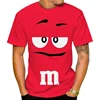 2024 Funny M&M's Chocolate Bean Cartoon 3D Printed T-shirt Unisex Casual Short Sleeve T-shirt Fashion Personalization Tops 4