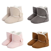 Baby Winter Snow Boot, Solid Color Fleece Lining Thick Boot with Nonslip Rubber Sole for Toddler Girls, Boys, 0-18 Months 1