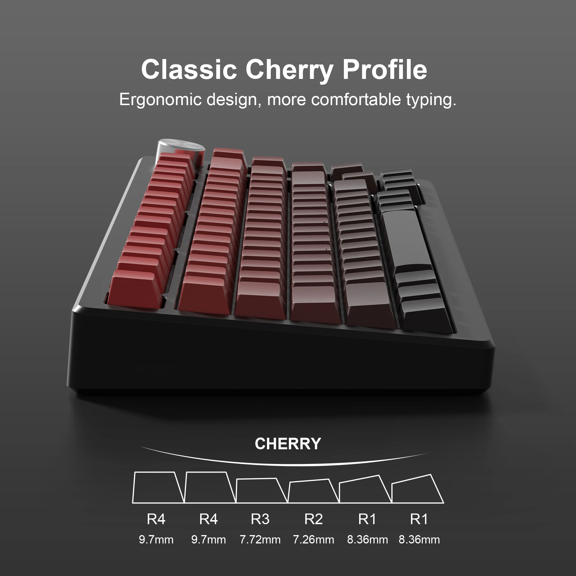 Side Imprimir Gradiente Vermelho Cereja Perfil Pbt Keycaps Tiro Duplo Brilho Através de Backlit Tecla Caps para Teclado Mecânico mx 136 Teclas - Imagem 4
