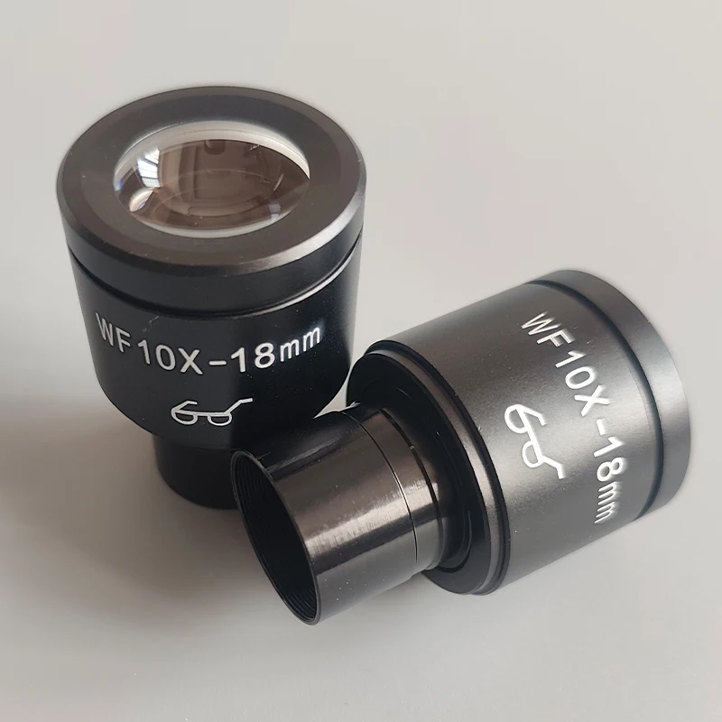 WF10X High Eye Point Wide-angle Eyepiece Field of View 18mm Interface 23.2mm Metal Coating For Biological Microscope Accessories