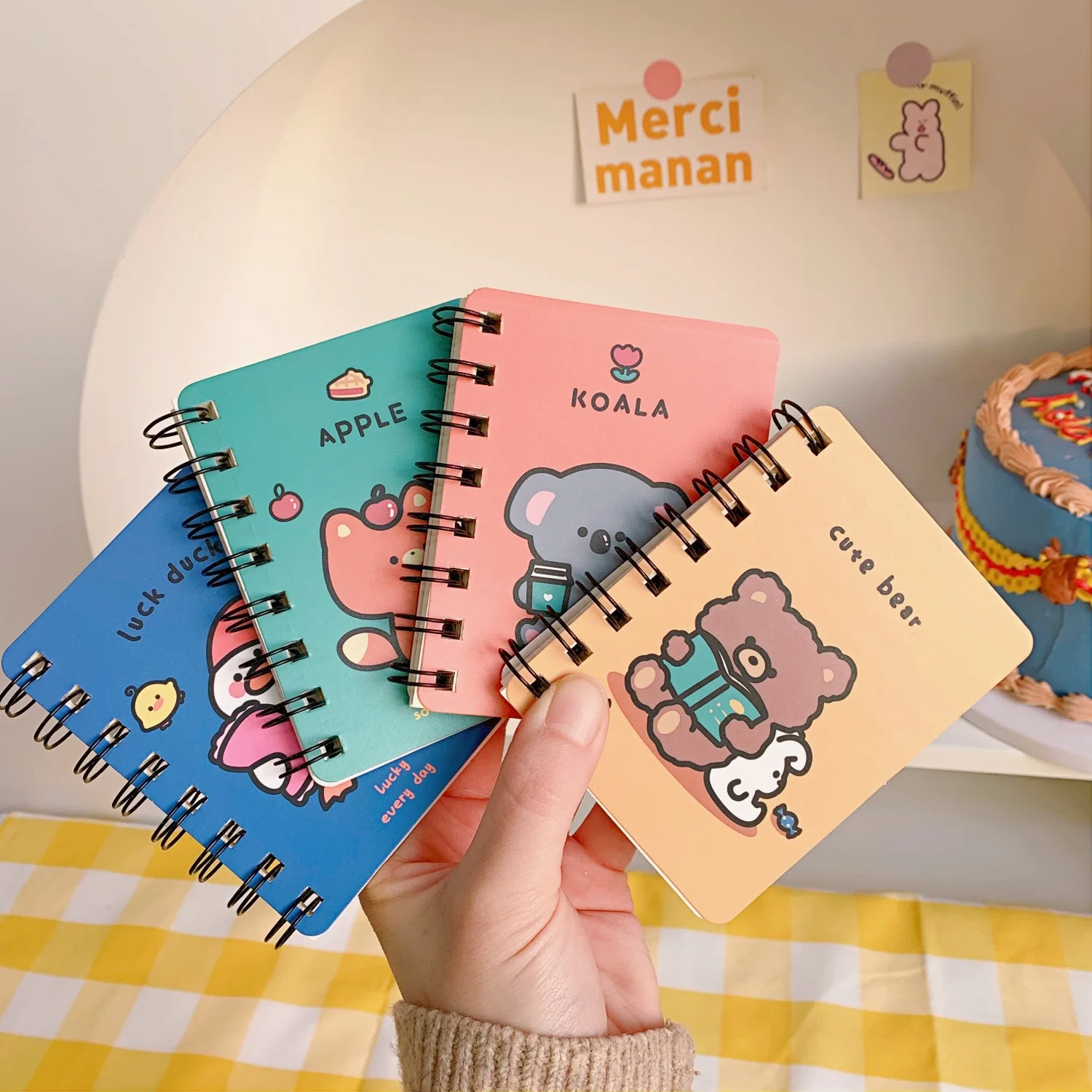 Notebooks Small Coil Book Cute And Cute Mini Portable Pocket Notebook Office Cartoon Notebook Stationery Book Student Gift
