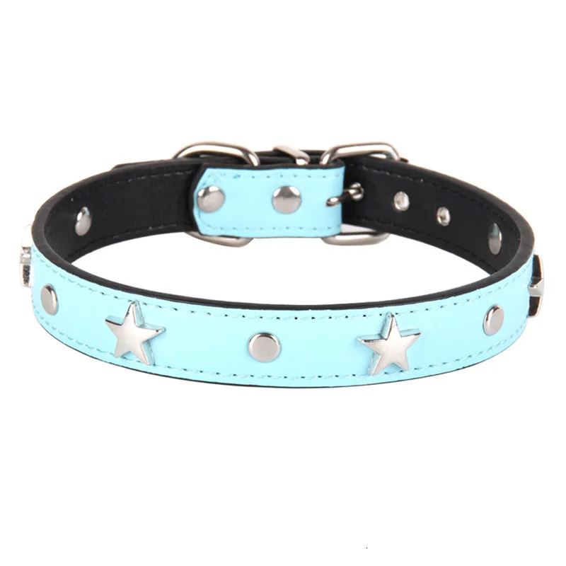 S/M/L Haustier-Hundehalsband mit Sternbesatz, Leder-Welpenhalsbänder für kleine und mittelgroße Hunde, Katzenhalsband, Heimtierbedarf, Chihuahua-Halsbänder – Detail 13