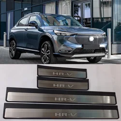 For Honda HRV HR-V HRV Vezel 2022 Accessories Led Door Sill Scuff Plate Cover Trim Exterior Decoration Car Styling