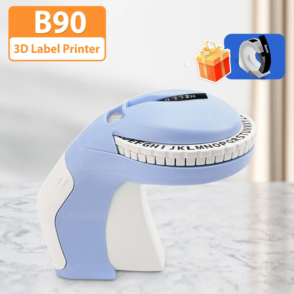 

Portable Label Maker B90 3D Embossing Label Printer Typewriter Replace for Dymo 12965 Label Machine 1610 DIY Dymo 3D Label Tape