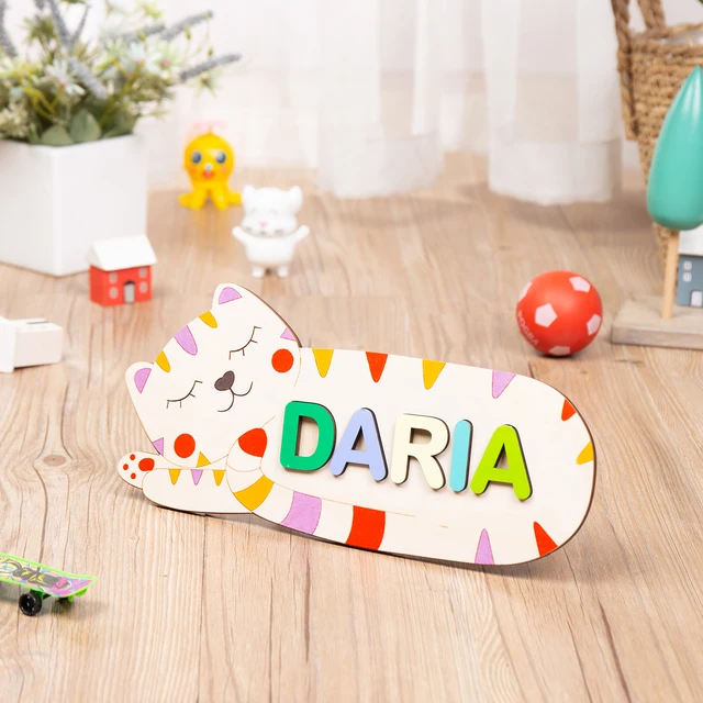 Cat Nap Personalized Name Puzzle