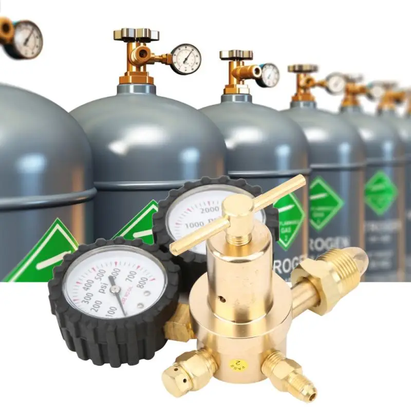 

Inch Flare Output Nitrogen Regulator Gauge Pressure Equipment Brass CGA580 Inlet Connection Gauges 0-600PSI CGA580 Inlet