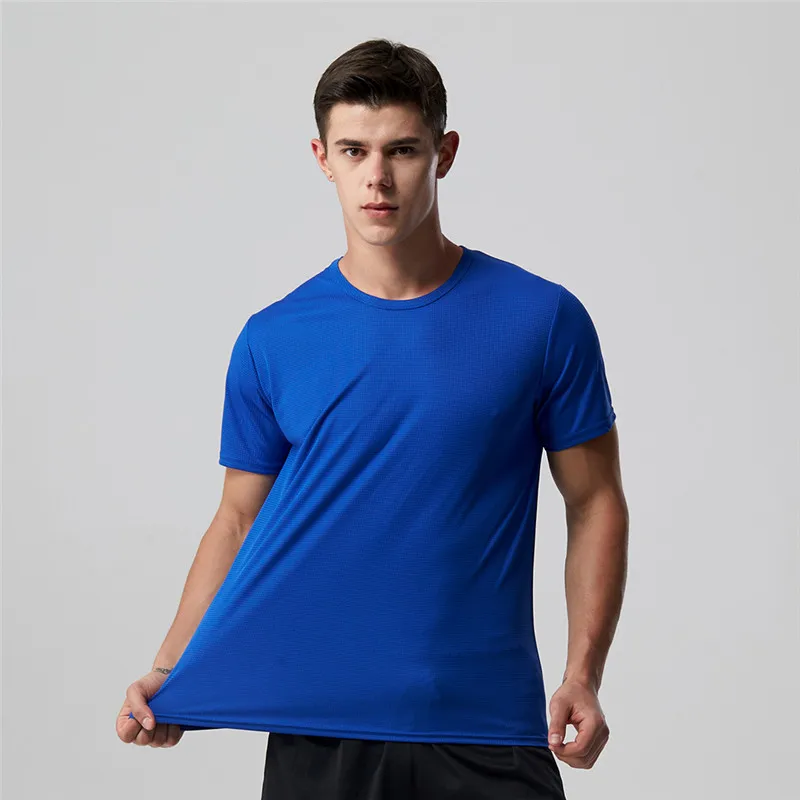 High Quality Men's Running Short Sleeve Customized Logo Breathable Quick-drying Sports Jogging Fitness  Bodybuilding Gym Tshirt