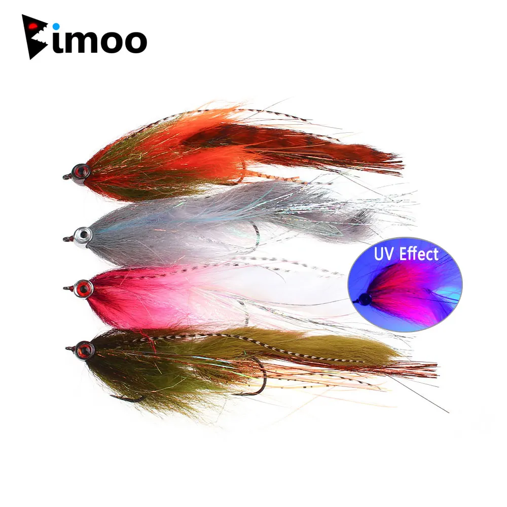 1/4 Stück, langer, beweglicher Köder in Form eines großen Fisches, Fliegenköder, Blinkköder, Grizzly-Sattel-Hackle-Köder, für Forellen, Hechte, Muske, Barsche, zum Angeln im Meer.