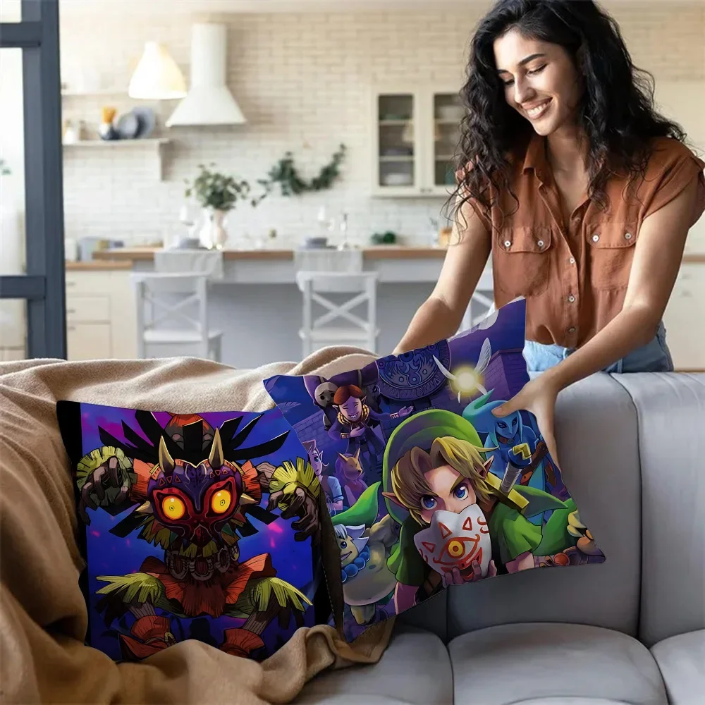 Hot Games Zeldas Legends Pillow Covers Cartoon Sofa Decorative Home Double-sided Printing Short Plush Cute Cushion Cover