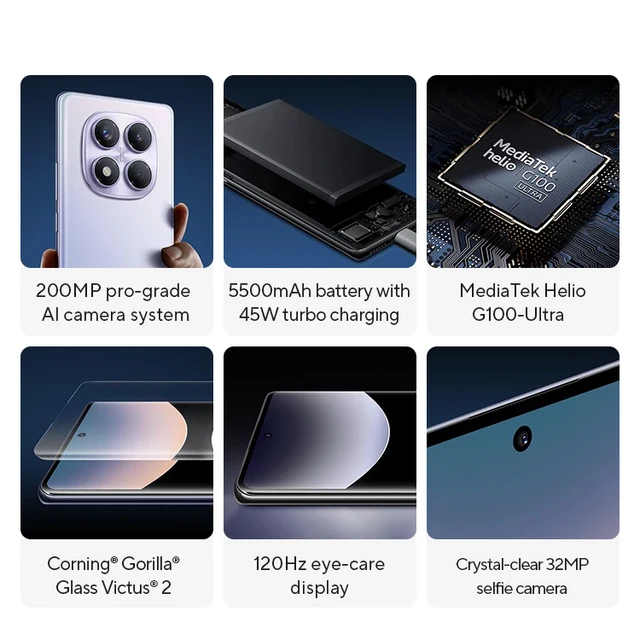 Premiere mondial Version mondiale Xiaomi Redmi Note 14 Pro 4G Smartphone 200MP AI caméra MediaTek Helio G100-Ultra 6.67 "5500mAh 2