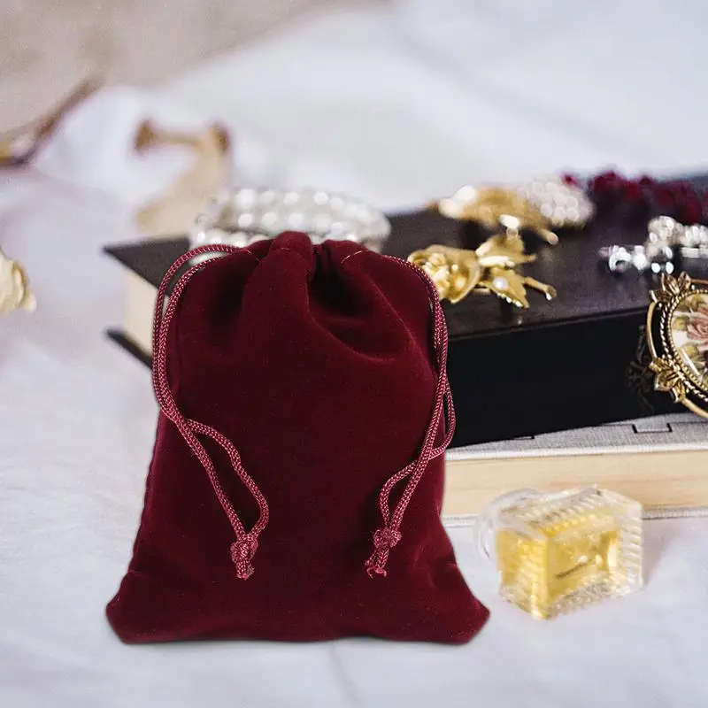 

Small Velvet Gift Bags Soft Tarot Rune Bag Thickened Jewelry Pouch Wedding Gift Bag Velvet Drawstring Pouches For Christmas Gift