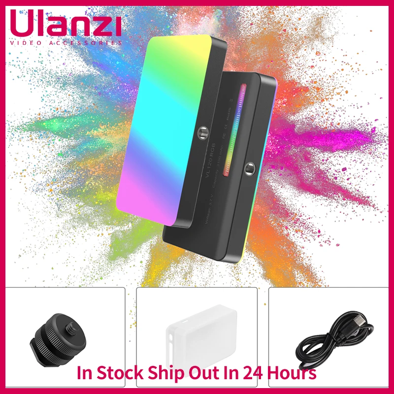 

Ulanzi VL120 RGB LED Video Light Camera Light 3100mAh Panel Lamp Vlog Fill Light With Display Screen Diffuser Photography Lights