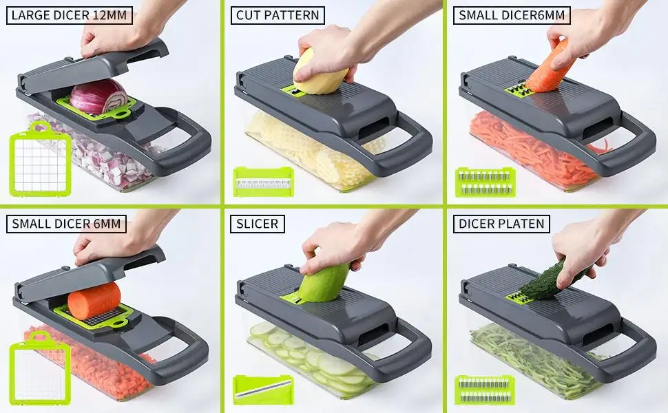 Description Picture 3 of itemMulti-functional Vegetable Chopper Slicer with Container Dicing Shredding For the Kitchen Food Chopper